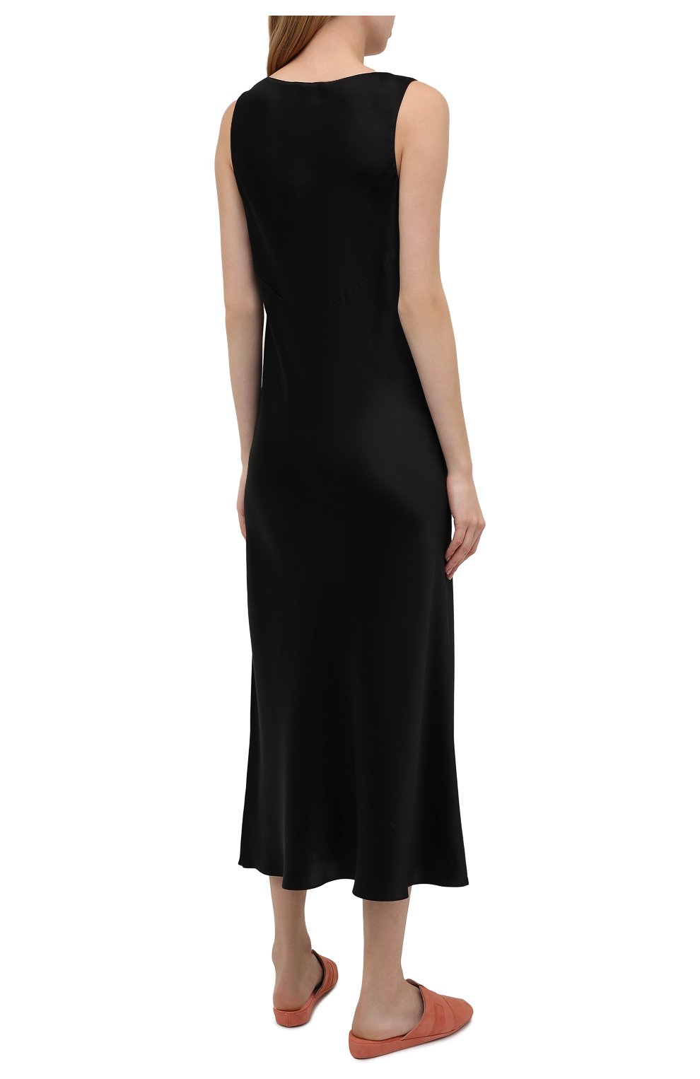 Женская шелковая сорочка LUNA DI SETA черного цвета, арт. VLST60812 | Фото 4 (Материал внешний: Шелк)