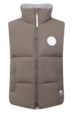 Мужской пуховый жилет everett vest pastels CANADA GOOSE хаки цвета по цене 55150 руб., арт. 2614MB1 | Фото 1 Мужской пуховый жилет everett vest pastels CANADA GOOSE хаки цвета, арт. 2614MB1 | Фото 1 (Материал подклада: Синтетический материал; Длина (верхняя одежда): Короткие; Материал утеплителя: Пух и перо; Материал внешний: Синтетический материал; Кросс-КТ: Куртка, Пуховик; Стили: Спорт-шик)