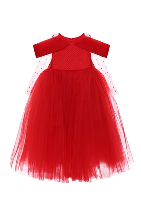 Детское платье posh SASHA KIM красного цвета, арт. УТ-00000545 | Фото 1 (Рукава: Длинные; Материал внешний: Синтетический материал; Материал подклада: Вискоза)