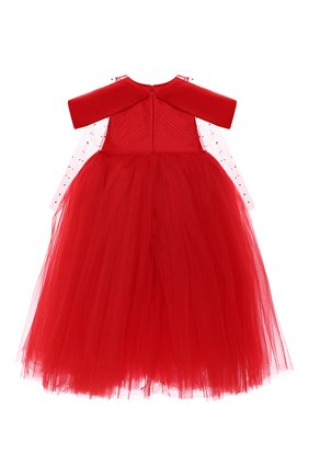 Детское платье posh SASHA KIM красного цвета, арт. УТ-00000545 | Фото 2 (Рукава: Длинные; Материал внешний: Синтетический материал; Материал подклада: Вискоза)