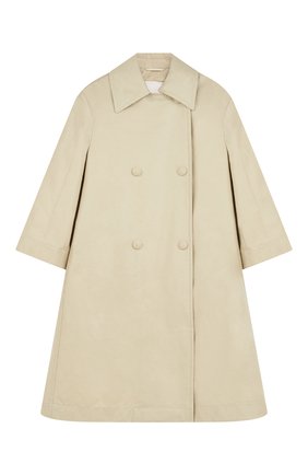 Женское пальто JIL SANDER бежевого цвета, арт. JSCU440049/WU451650B | Фото 1 (Материал внешний: Синтетический материал; 1-2-бортные: Двубортные; Рукава: Длинные; Длина (верхняя одежда): До колена; Стили: Кэжуэл)