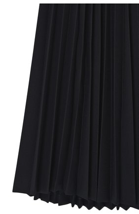 Женская плиссированная юбка JIL SANDER темно-синего цвета, арт. JSEU350500/WU450202 | Фото 2 (Материал внешний: Шерсть, Синтетический материал; Женское Кросс-КТ: Юбка-одежда, юбка-плиссе; Длина Ж (юбки, платья, шорты): До колена; Стили: Кэжуэл)