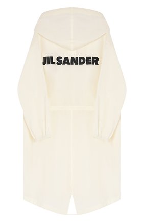 Женский хлопковый плащ JIL SANDER кремвого цвета по цене 162500 руб., арт. JSEU430005/WU245036 | Фото 2 Женский хлопковый плащ JIL SANDER кремвого цвета, арт. JSEU430005/WU245036 | Фото 2 (Материал внешний: Хлопок; Стили: Спорт-шик; Рукава: Длинные; Длина (верхняя одежда): До колена)