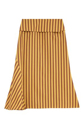 Женская хлопковая юбка JIL SANDER желтого цвета, арт. JSPU350105/WU246010 | Фото 1 (Материал внешний: Хлопок; Женское Кросс-КТ: Юбка-одежда; Длина Ж (юбки, платья, шорты): Мини; Стили: Романтичный)