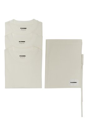 Мужская комплект из трех футболок JIL SANDER кремвого цвета по цене 26300 руб., арт. JPUU706530/MU248808 | Фото 1 Мужская комплект из трех футболок JIL SANDER кремвого цвета, арт. JPUU706530/MU248808 | Фото 1 (Материал внешний: Хлопок; Рукава: Короткие; Принт: Без принта; Стили: Минимализм)