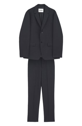 Мужской шерстяной костюм JIL SANDER темно-синего цвета по цене 149000 руб., арт. JSIU200301/MU200200 | Фото 1 Мужской шерстяной костюм JIL SANDER темно-синего цвета, арт. JSIU200301/MU200200 | Фото 1 (Материал внешний: Шерсть; 1-2-бортные: Однобортные; Стили: Минимализм)