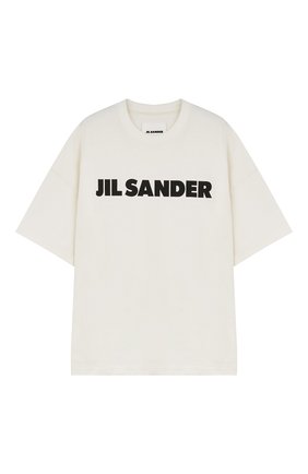 Мужская хлопковая футболка JIL SANDER кремвого цвета по цене 26300 руб., арт. JSMU707045/MU248708 | Фото 1 Мужская хлопковая футболка JIL SANDER кремвого цвета, арт. JSMU707045/MU248708 | Фото 1 (Материал внешний: Хлопок; Рукава: Короткие; Принт: С принтом; Стили: Минимализм)