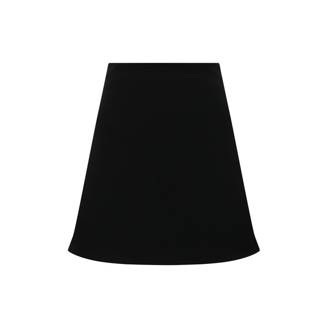 Шерстяная юбка Bottega Veneta черного цвета