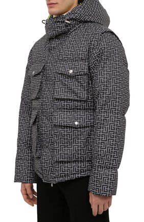 Мужская пуховая куртка balmain x rossignol BALMAIN серого цвета, арт. WH2TP045/X193 | Фото 3 (Кросс-КТ: Куртка; Мужское Кросс-КТ: пуховик-короткий; Рукава: Длинные; Материал внешний: Синтетический материал; Стили: Спорт-шик; Материал подклада: Синтетический материал; Длина (верхняя одежда): Короткие; Материал утеплителя: Пух и перо)