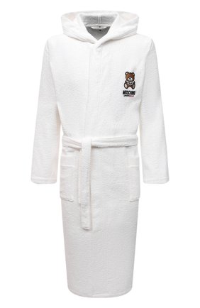Мужской хлопковый халат MOSCHINO белого цвета по цене 16450 руб., арт. A7302/5165 | Фото 1 Мужской хлопковый халат MOSCHINO белого цвета, арт. A7302/5165 | Фото 1 (Длина (верхняя одежда): Длинные; Рукава: Длинные; Материал внешний: Хлопок; Кросс-КТ: домашняя одежда)