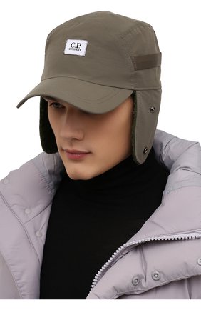 Мужской утепленная бейсболка C.P. COMPANY хаки цвета по цене 12050 руб., арт. 11CMAC235A-005991A | Фото 2 Мужской утепленная бейсболка C.P. COMPANY хаки цвета, арт. 11CMAC235A-005991A | Фото 2 (Материал: Текстиль, Синтетический материал)