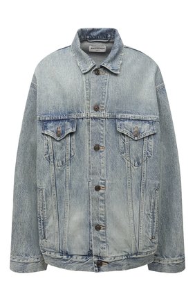 Женская джинсовая куртка BALENCIAGA тёмно-голубого цвета по цене 99500 руб., арт. 675207/TJW79 | Фото 1 Женская джинсовая куртка BALENCIAGA тёмно-голубого цвета, арт. 675207/TJW79 | Фото 1 (Длина (верхняя одежда): Короткие; Рукава: Длинные; Материал внешний: Хлопок, Деним; Стили: Гламурный; Кросс-КТ: Деним, Куртка)