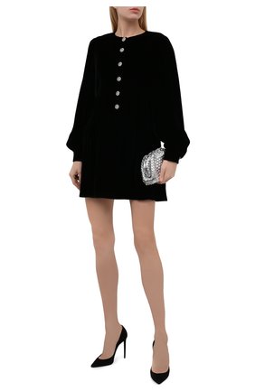 Женское платье SAINT LAURENT черного цвета по цене 209500 руб., арт. 647953/Y525R | Фото 2 Женское платье SAINT LAURENT черного цвета, арт. 647953/Y525R | Фото 2 (Рукава: Длинные; Материал внешний: Растительное волокно, Вискоза, Купро; Длина Ж (юбки, платья, шорты): Мини; Материал подклада: Шелк; Стили: Гламурный; Случай: Формальный; Женское Кросс-КТ: Платье-одежда)