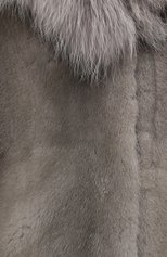 Женская шуба из меха норки и воротником из меха песца VALENTINO серого цвета, арт. QF2FA5101LF | Фото 5 (Женское Кросс-КТ: Мех; Рукава: Длинные; Стили: Гламурный; Материал внешний: Натуральный мех; Длина (верхняя одежда): Длинные)