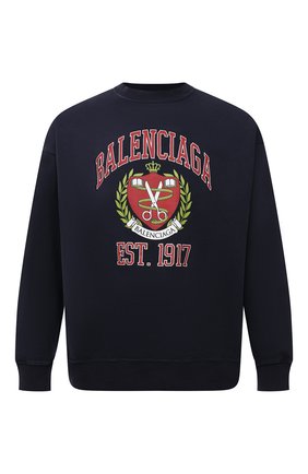 Мужской хлопковый свитшот BALENCIAGA синего цвета по цене 63600 руб., арт. 676629/TLV90 | Фото 1 Мужской хлопковый свитшот BALENCIAGA синего цвета, арт. 676629/TLV90 | Фото 1 (Длина (для топов): Стандартные; Материал внешний: Хлопок; Рукава: Длинные; Мужское Кросс-КТ: свитшот-одежда; Принт: С принтом; Стили: Кэжуэл; Одежда: Одежда)