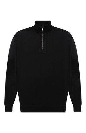 Мужской шерстяной свитер PAUL&SHARK черного цвета, арт. 11311153/FUV/3XL-6XL | Фото 1 (Рукава: Длинные; Длина (для топов): Удлиненные; Материал внешний: Шерсть; Мужское Кросс-КТ: Свитер-одежда; Принт: Без принта; Стили: Кэжуэл)
