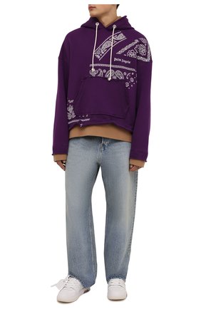 Мужской хлопковое худи PALM ANGELS фиолетового цвета по цене 64150 руб., арт. PMBB106F21FLE0023705 | Фото 2 Мужской хлопковое худи PALM ANGELS фиолетового цвета, арт. PMBB106F21FLE0023705 | Фото 2 (Рукава: Длинные; Материал внешний: Хлопок; Длина (для топов): Стандартные; Мужское Кросс-КТ: Худи-одежда; Принт: С принтом; Стили: Гранж)