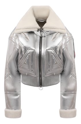 Женская дубленка из овчины BALMAIN серебряного цвета по цене 499500 руб., арт. WH0TF150/LA02 | Фото 1 Женская дубленка из овчины BALMAIN серебряного цвета, арт. WH0TF150/LA02 | Фото 1 (Длина (верхняя одежда): Короткие; Рукава: Длинные; Материал внешний: Натуральный мех; Стили: Гламурный)