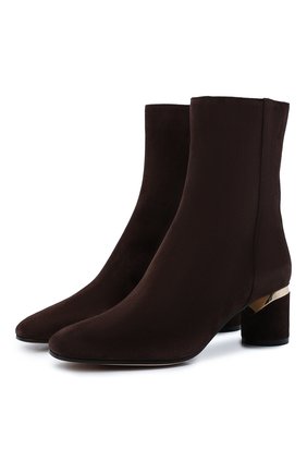 Женские замшевые ботильоны jonah 60 JIMMY CHOO темно-коричневого цвета по цене 78100 руб., арт. J0NAH 60/CRT | Фото 1 Женские замшевые ботильоны jonah 60 JIMMY CHOO темно-коричневого цвета, арт. J0NAH 60/CRT | Фото 1 (Каблук высота: Средний; Материал внутренний: Натуральная кожа; Подошва: Плоская; Материал внешний: Кожа, Замша; Каблук тип: Устойчивый)