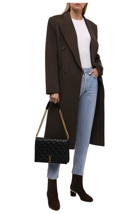 Женские замшевые ботильоны jonah 60 JIMMY CHOO темно-коричневого цвета по цене 78100 руб., арт. J0NAH 60/CRT | Фото 2 Женские замшевые ботильоны jonah 60 JIMMY CHOO темно-коричневого цвета, арт. J0NAH 60/CRT | Фото 2 (Каблук высота: Средний; Материал внутренний: Натуральная кожа; Подошва: Плоская; Материал внешний: Кожа, Замша; Каблук тип: Устойчивый)