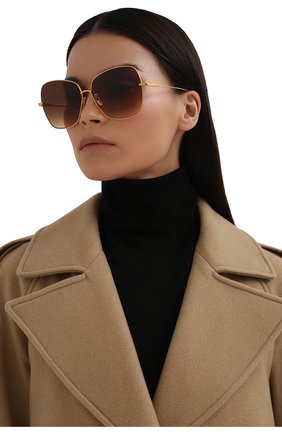 Женские солнцезащитные очки DITA золотого цвета, арт. ZAZ0E/01 | Фото 2 (Тип очков: С/з; Очки форма: Бабочка; Оптика Гендер: оптика-женское)