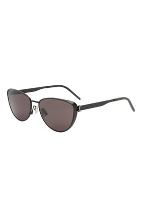 Женские солнцезащитные очки SAINT LAURENT черного цвета, арт. SL M90 001 | Фото 1 (Тип очков: С/з; Очки форма: Узкие; Оптика Гендер: оптика-женское)