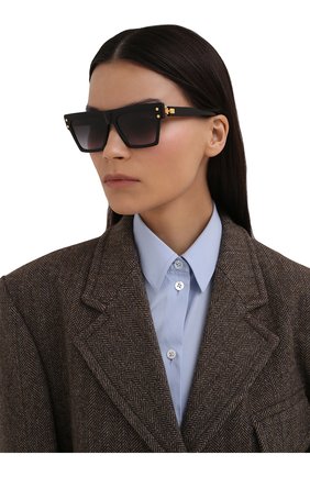 Женские солнцезащитные очки BALMAIN черного цвета, арт. BPS-121A | Фото 2 (Тип очков: С/з; Кросс-КТ: С/з-унисекс; Оптика Гендер: оптика-унисекс; Очки форма: Квадратные)