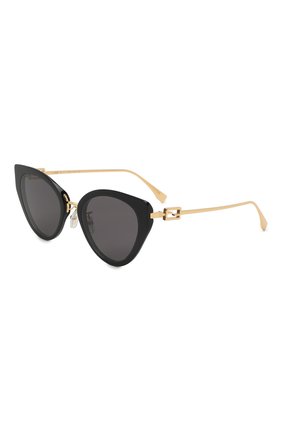 Женские солнцезащитные очки FENDI черного цвета, арт. FE40014U 01A | Фото 1 (Тип очков: С/з; Очки форма: Cat-eye; Оптика Гендер: оптика-женское)