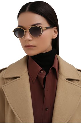 Женские солнцезащитные очки BALMAIN черного цвета, арт. BPS-120A | Фото 2 (Тип очков: С/з; Кросс-КТ: С/з-унисекс; Очки форма: Круглые; Оптика Гендер: оптика-унисекс)