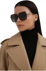 Женские солнцезащитные очки VALENTINO черного цвета, арт. 4101-5001T3 | Фото 2 (Тип очков: С/з; Очки форма: Квадратные, Over-size; Оптика Гендер: оптика-женское)