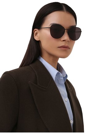 Женские солнцезащитные очки SAINT LAURENT черного цвета, арт. SL 486 001 | Фото 2 (Тип очков: С/з; Очки форма: Круглые; Оптика Гендер: оптика-женское)