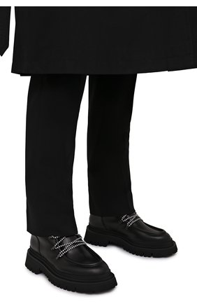 Мужские кожаные ботинки GIORGIO ARMANI черного цвета, арт. X2M336/XN094 | Фото 3 (Каблук высота: Высокий; Материал внешний: Кожа; Материал утеплителя: Натуральный мех; Мужское Кросс-КТ: Хайкеры-обувь, Ботинки-обувь, зимние ботинки; Материал внутренний: Натуральная кожа; Подошва: Массивная)