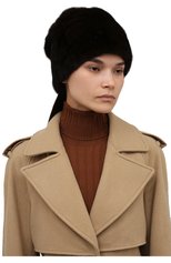 Женская шапка-казачок из меха норки FURLAND коричневого цвета, арт. 0022300110034300000 | Фото 2 (Материал: Натуральный мех)