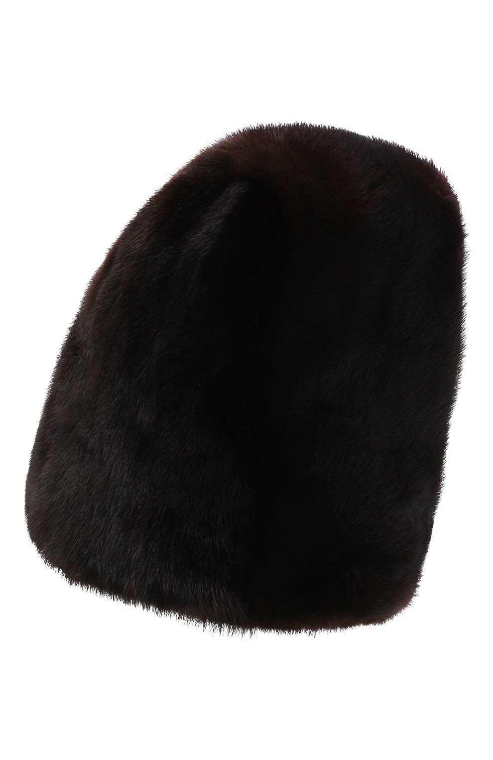 Женская шапка-казачок из меха норки FURLAND коричневого цвета, арт. 0022300110034300000 | Фото 3 (Материал: Натуральный мех)