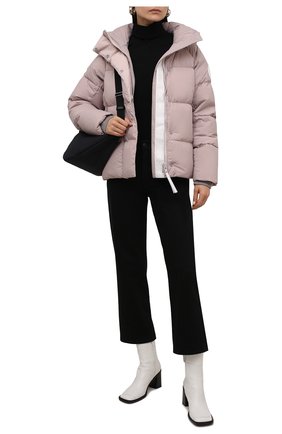 Женская пуховая куртка CANADA GOOSE розового цвета, арт. 2602LB1 | Фото 2 (Длина (верхняя одежда): Короткие; Рукава: Длинные; Материал внешний: Синтетический материал; Материал утеплителя: Пух и перо; Материал подклада: Синтетический материал; Стили: Спорт-шик; Женское Кросс-КТ: Пуховик-куртка; Кросс-КТ: Куртка)