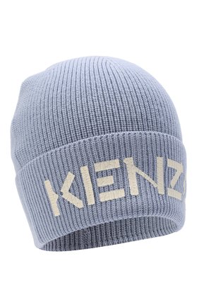 Женская шерстяная шапка KENZO голубого цвета, арт. FA68BU111KEK | Фото 1 (Материал: Шерсть, Текстиль)