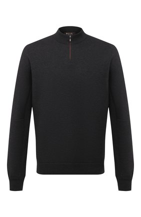 Мужской джемпер из хлопка и кашемира LORO PIANA темно-серого цвета по цене 172500 руб., арт. FAL9301 | Фото 1 Мужской джемпер из хлопка и кашемира LORO PIANA темно-серого цвета, арт. FAL9301 | Фото 1 (Длина (для топов): Стандартные; Материал внешний: Хлопок; Рукава: Длинные; Мужское Кросс-КТ: Джемперы; Вырез: Круглый; Принт: Без принта; Стили: Кэжуэл)