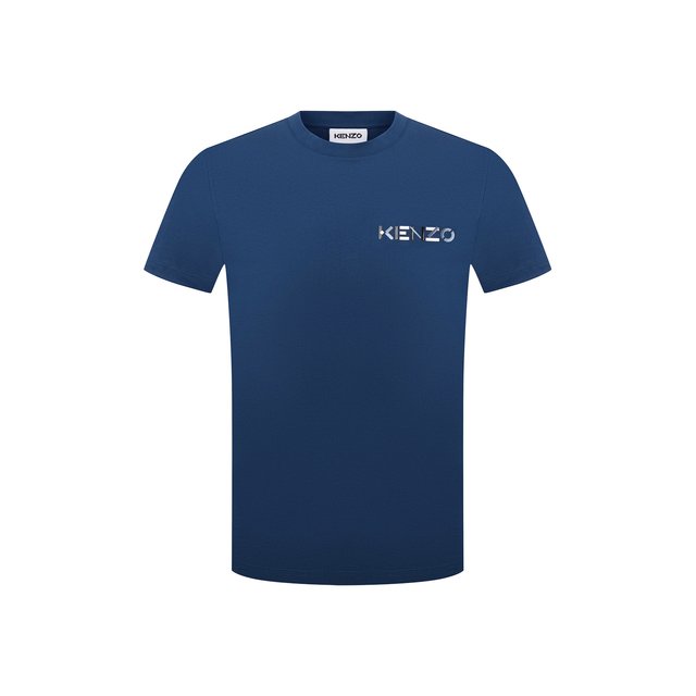Хлопковая футболка Kenzo синего цвета