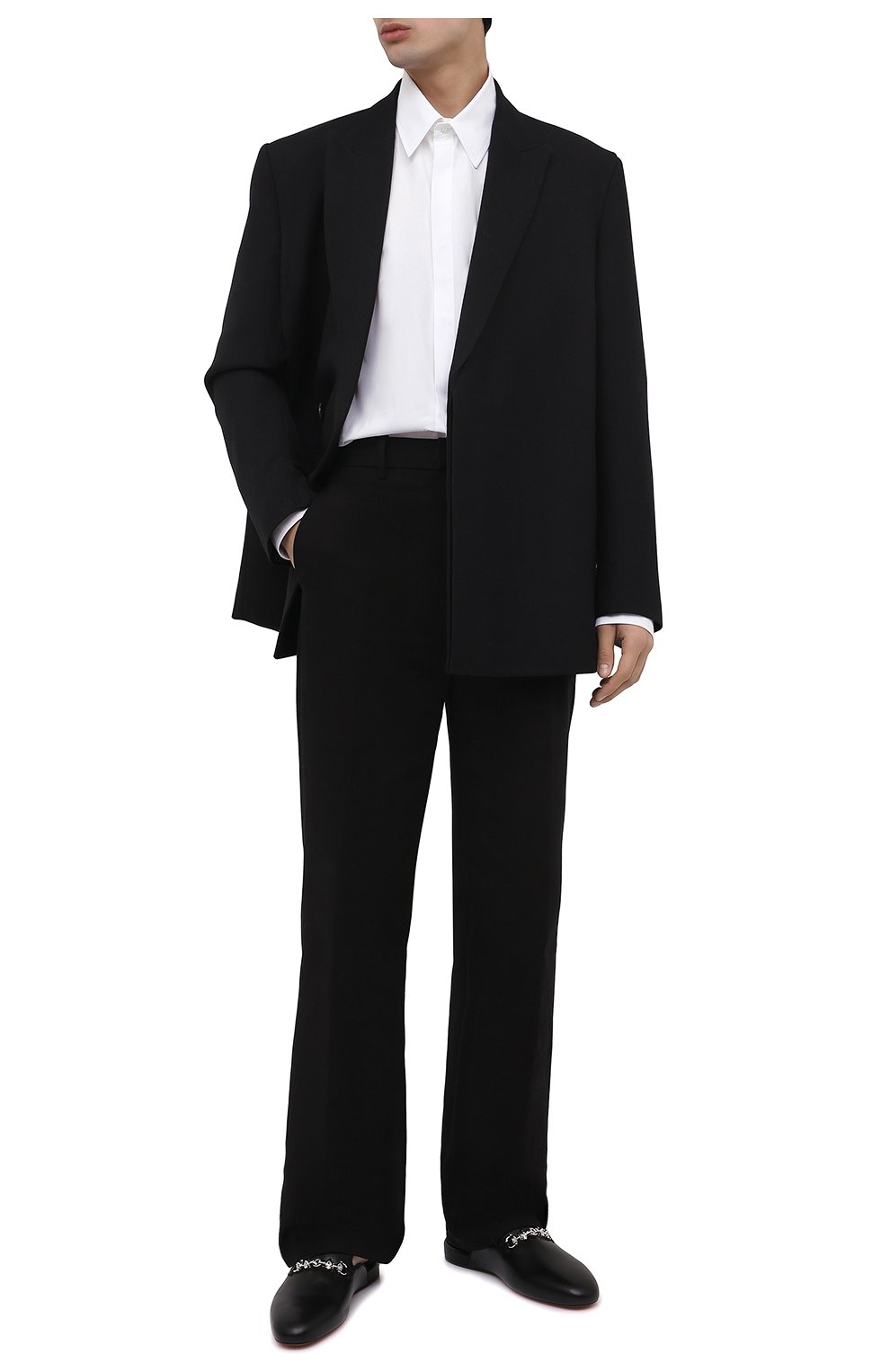 Мужские кожаные сабо coolito swing flat CHRISTIAN LOUBOUTIN черного цвета, арт. 3211083/C00LIT0 SWING FLAT | Фото 2 (Материал внешний: Кожа; Материал внутренний: Натуральная кожа)