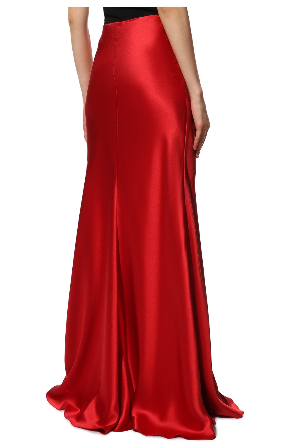 Женская шелковая юбка RALPH LAUREN красного цвета, арт. 290816806 | Фото 4 (Материал внешний: Шелк; Стили: Гламурный; Женское Кросс-КТ: Юбка-одежда; Длина Ж (юбки, платья, шорты): Макси)