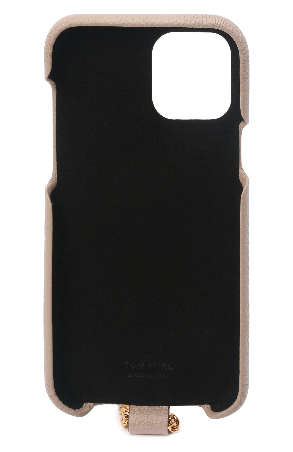 Кожаный чехол для iphone 12 pro TOM FORD бежевого цвета, арт. S0391T-LCL095 | Фото 2 (Женское Кросс-КТ: Кожа iPhone; Материал: Натуральная кожа)