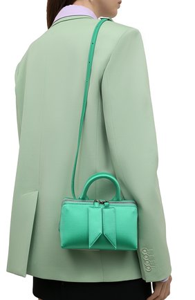 Женская сумка friday mini THE ATTICO зеленого цвета, арт. 221WAH02/V015 | Фото 6 (Женское Кросс-КТ: Вечерняя сумка; Сумки-технические: Сумки top-handle; Размер: mini; Ремень/цепочка: На ремешке; Материал: Текстиль)