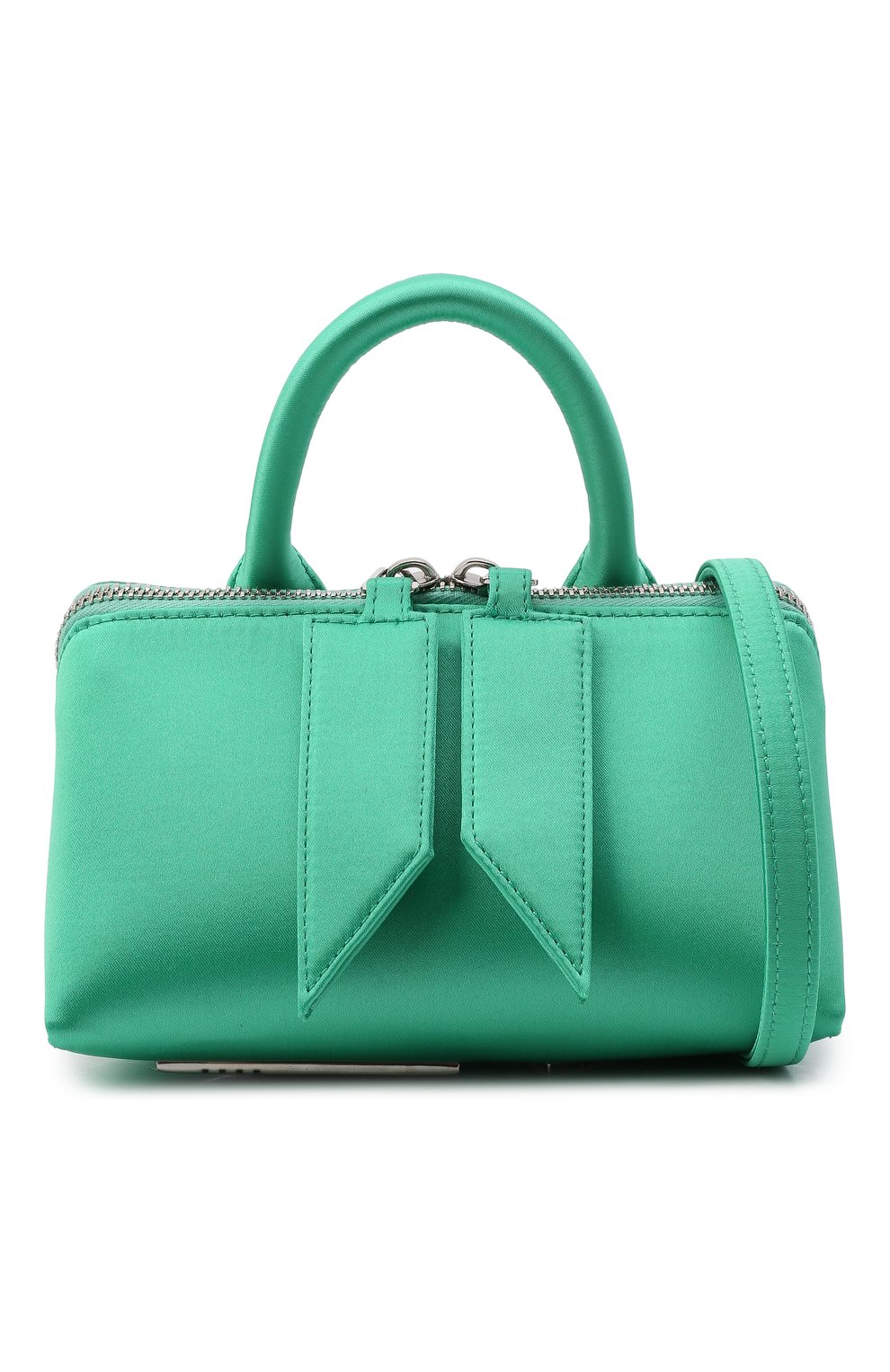 Женская сумка friday mini THE ATTICO зеленого цвета, арт. 221WAH02/V015 | Фото 7 (Женское Кросс-КТ: Вечерняя сумка; Сумки-технические: Сумки top-handle; Размер: mini; Ремень/цепочка: На ремешке; Материал: Текстиль)