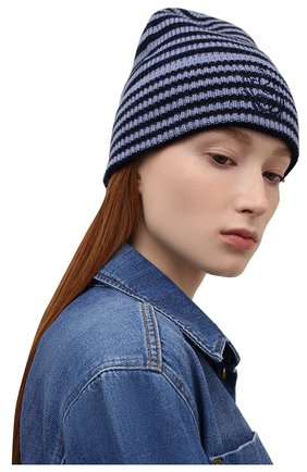 Женская шапка из шерсти и кашемира GANNI голубого цвета, арт. A3949 | Фото 2 (Материал: Текстиль, Шерсть)