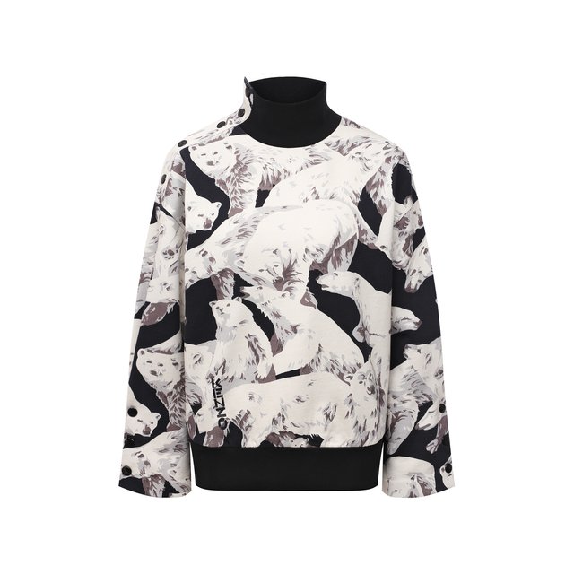 Хлопковый пуловер Kenzo FB62SW6414M0, цвет чёрно-белый, размер 48