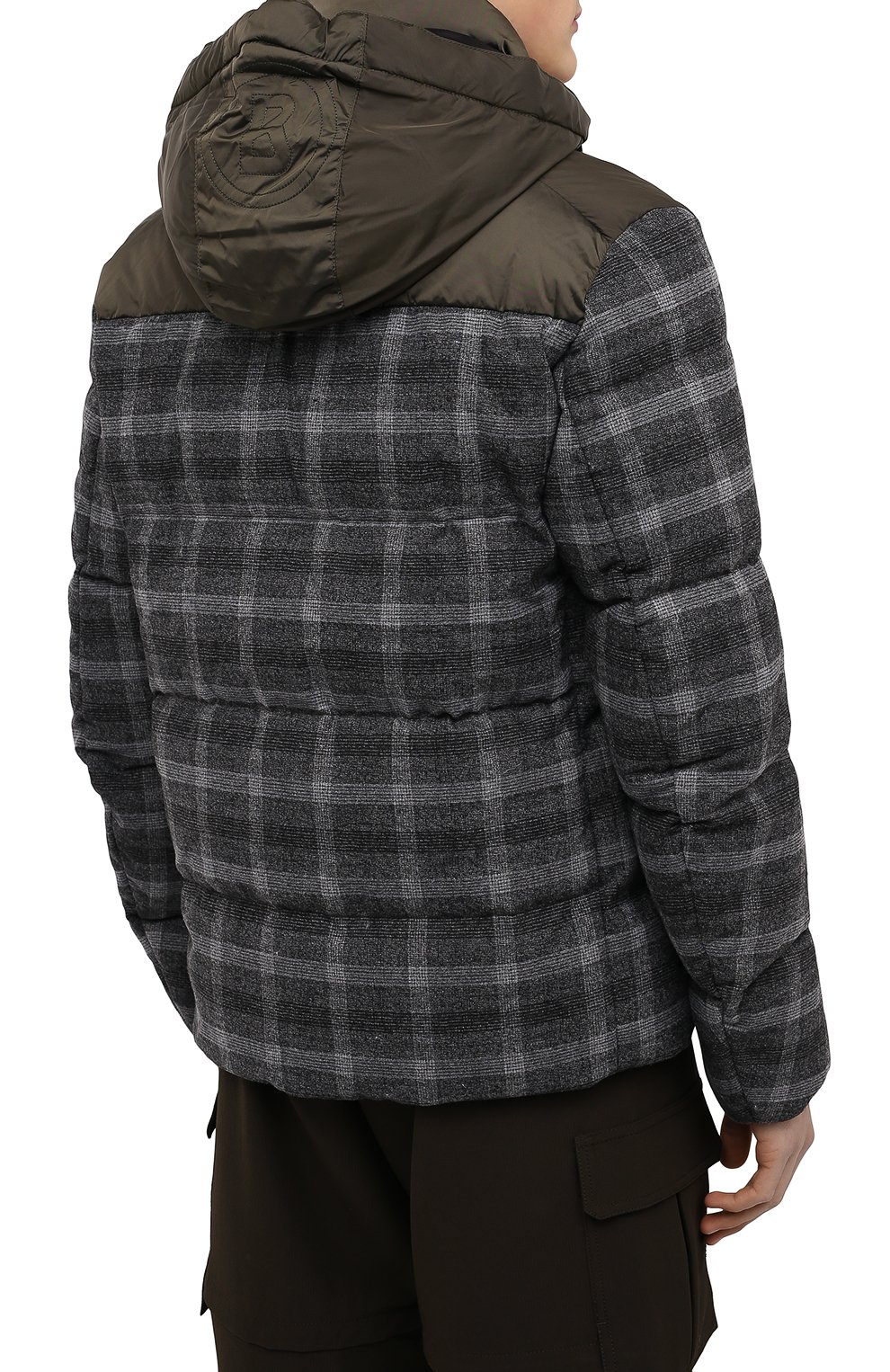 Мужская пуховая куртка BOGNER темно-серого цвета, арт. 38366929 | Фото 4 (Кросс-КТ: Куртка; Материал внешний: Шерсть, Синтетический материал; Рукава: Длинные; Мужское Кросс-КТ: Куртка-верхняя одежда; Материал подклада: Синтетический материал; Длина (верхняя одежда): Короткие; Материал утеплителя: Пух и перо; Стили: Кэжуэл)