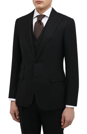 Мужской шерстяной костюм-тройка RALPH LAUREN темно-серого цвета по цене 313500 руб., арт. 798851515 | Фото 2 Мужской шерстяной костюм-тройка RALPH LAUREN темно-серого цвета, арт. 798851515 | Фото 2 (Рукава: Длинные; Материал подклада: Купро; Материал внешний: Шерсть; Стили: Классический; Костюмы М: Костюм-тройка)