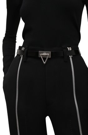Женский кожаный ремень point lock BOTTEGA VENETA черного цвета, арт. 685802/V1C31 | Фото 2 (Кросс-КТ: Тонкие; Материал: Натуральная кожа)