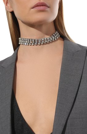 Женское чокер SAINT LAURENT серебряного цвета по цене 0 руб., арт. 673221/Y1526 | Фото 2 Женское чокер SAINT LAURENT серебряного цвета, арт. 673221/Y1526 | Фото 2 (Материал: Металл)