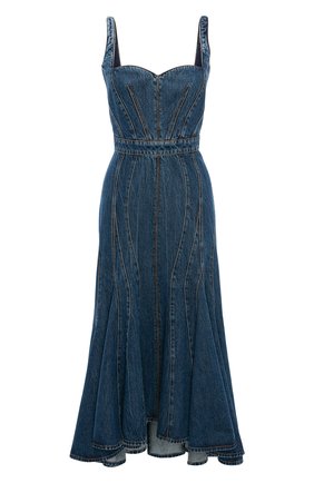Женское джинсовое платье ALEXANDER MCQUEEN синего цвета по цене 171000 руб., арт. 682942/QMABP | Фото 1 Женское джинсовое платье ALEXANDER MCQUEEN синего цвета, арт. 682942/QMABP | Фото 1 (Материал внешний: Хлопок; Женское Кросс-КТ: Платье-одежда, Сарафаны; Длина Ж (юбки, платья, шорты): Миди; Кросс-КТ: Деним; Случай: Повседневный; Стили: Гранж)